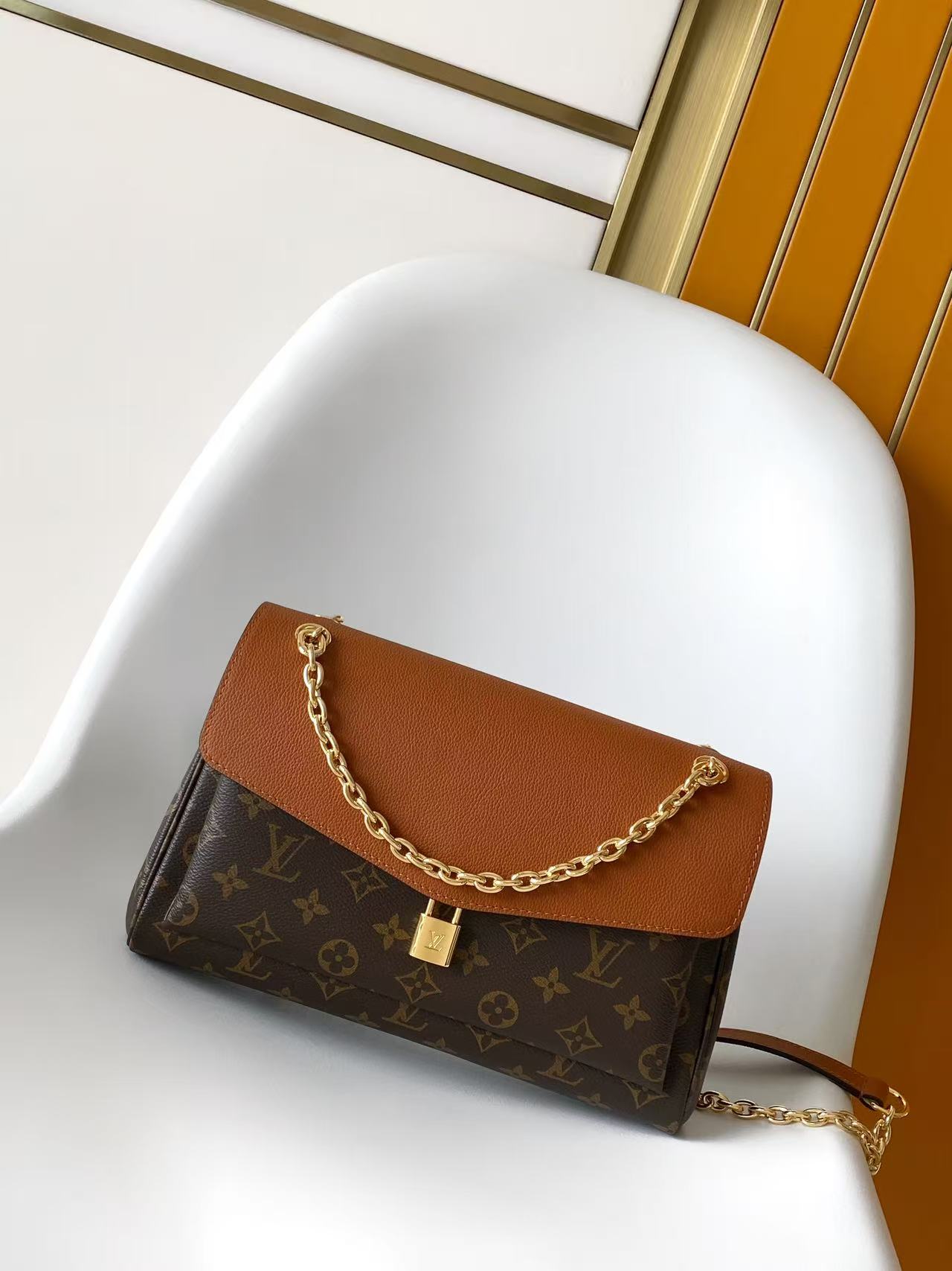Louis Vuitton LV Dauphine Soft Handbag Premium Canvas Model M47149 Monogram Pattern Street Style Fashion Accessory